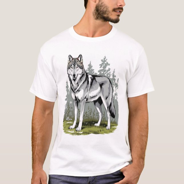 Camiseta de lobo estilizada (Anverso)