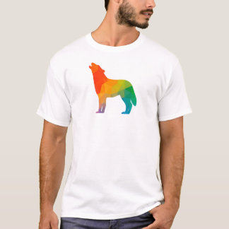 Camiseta de lobo geométrica