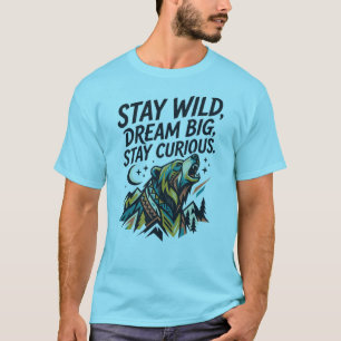 Camiseta de lobo StayWild Dream Big – Explora lo v