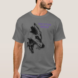 Camiseta de lobo vintage, camiseta gráfica de lobo