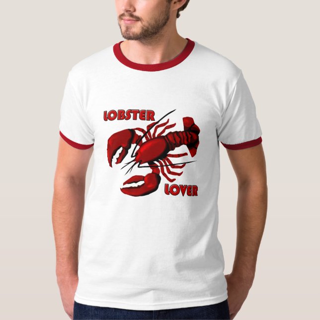 Camiseta de Lobster Lover Mens Red Ringer (Anverso)