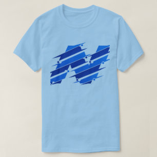 Camiseta de Logo Abstracto Azul   Geo Futurista Mo