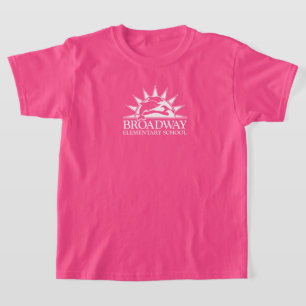 camiseta de logo blanco para niños de la escuela p