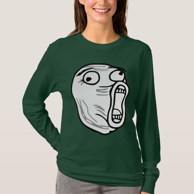 Camiseta De LOL de la risa cara ruidosa Meme de la rabia (Anverso)
