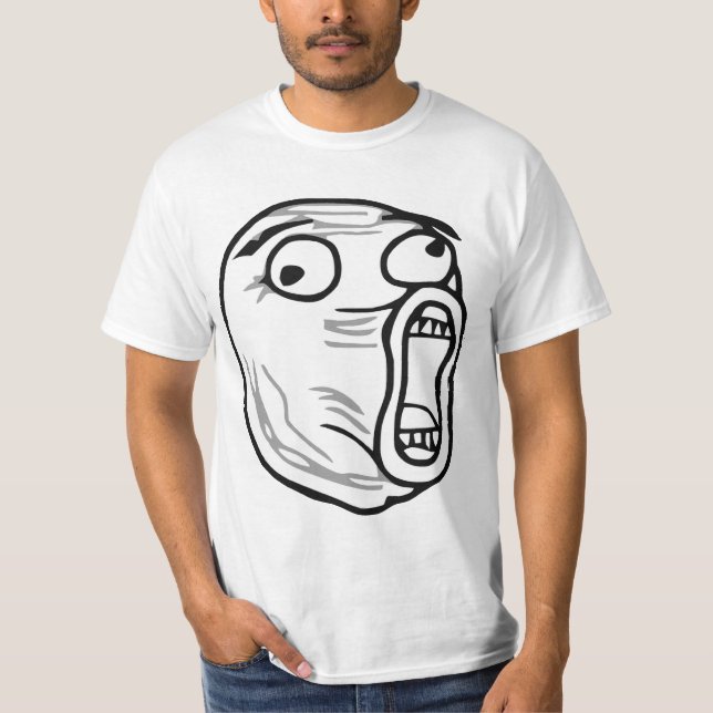 Camiseta De LOL de la risa cara ruidosa Meme de la rabia (Anverso)