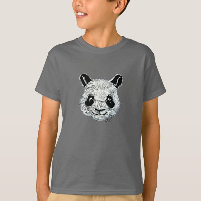 Camiseta de Longsleeve de la panda del muchacho (Anverso)