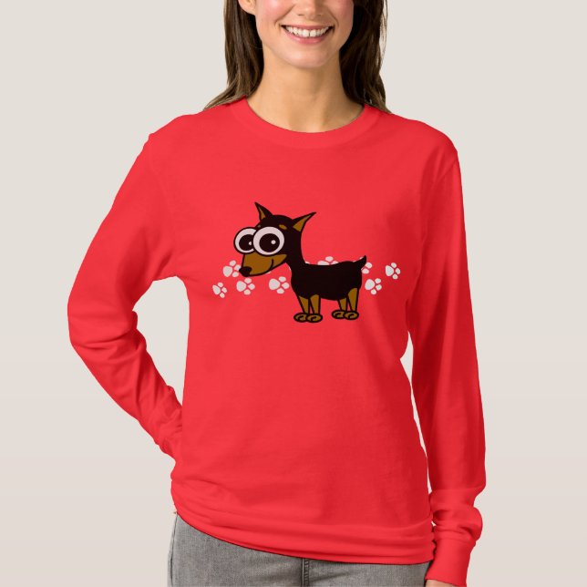 Camiseta de Longsleeve del Pinscher miniatura - (Anverso)