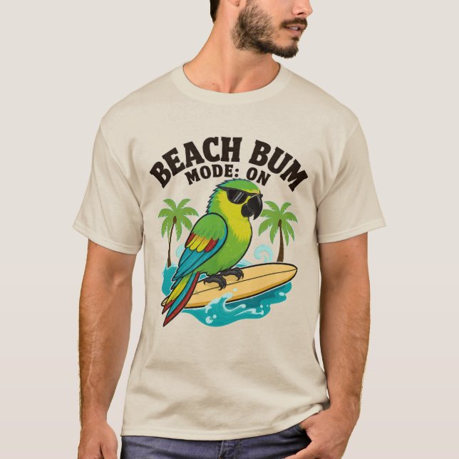 Camiseta de loro de vago de playa (Anverso)