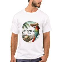 camiseta de loro vibraciones de verano