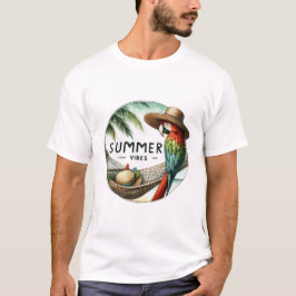 camiseta de loro vibraciones de verano