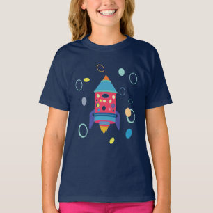 Camiseta de los adolescentes del cohete espacial