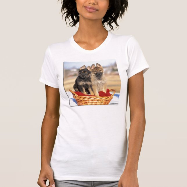 camiseta de los Alemán-Pastor-perritos (Anverso)