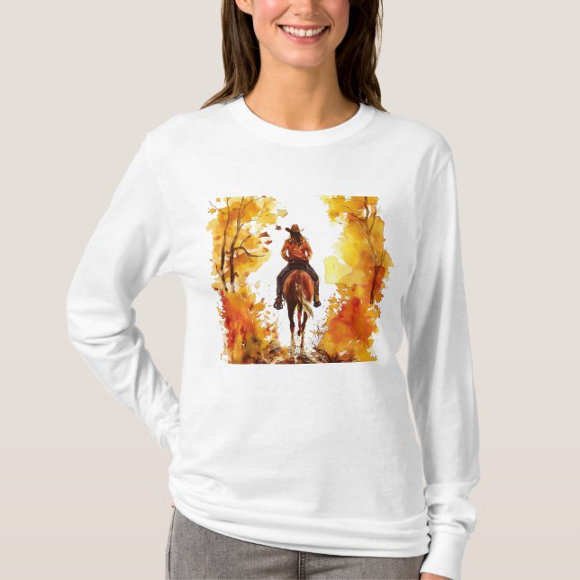 Camiseta de los amantes de los caballos con el tem (Anverso)
