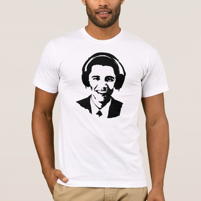 Camiseta de los auriculares de Barack Obama (Anverso)