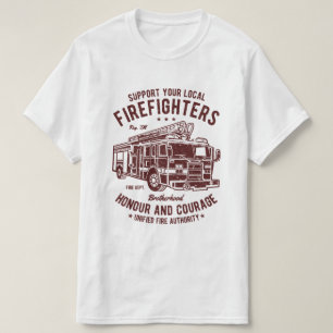 Camiseta de los bomberos de la ayuda