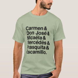 Camiseta de los caracteres de Carmen