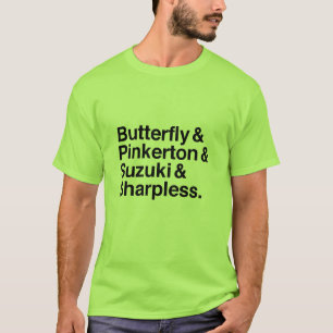 Camiseta de los caracteres de la mariposa de