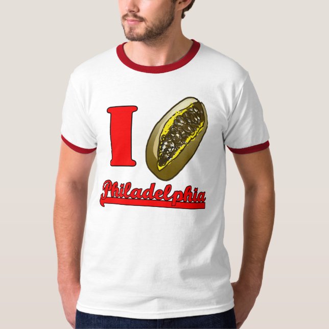 Camiseta de los cheesesteaks de Philly del corazón (Anverso)