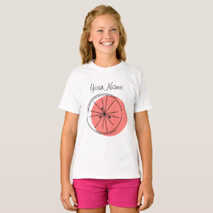 Camiseta de los chicas Citrus Pink Name