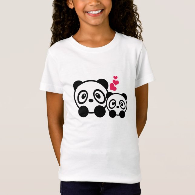 Camiseta de los chicas de los pares de la panda (Anverso)