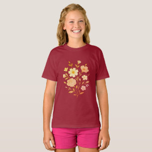 camiseta de los chicas de ramo de flores pastel -