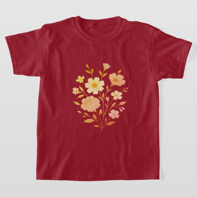 camiseta de los chicas de ramo de flores pastel -  (Distribución)
