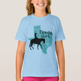 Camiseta de los Chicas del Caballo Chica de Texas