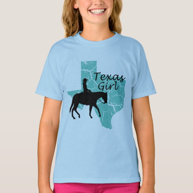 Camiseta de los Chicas del Caballo Chica de Texas (Anverso)