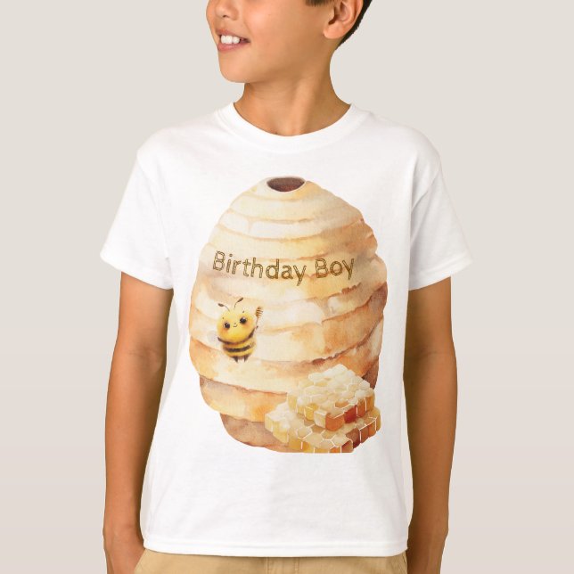 Camiseta de los chicos de abejas amigables (Anverso)