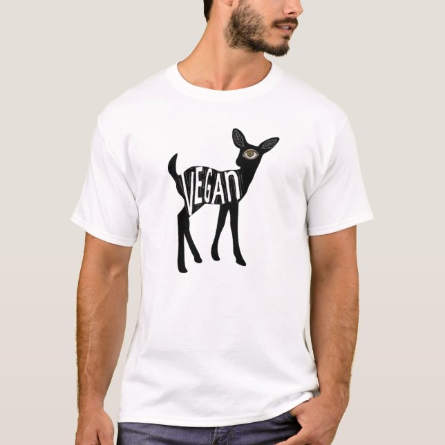 Camiseta de los ciervos del vegano (Anverso)