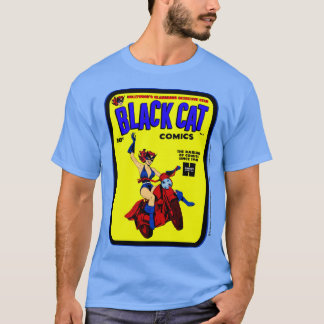 Camiseta de los cómics del gato negro de la década