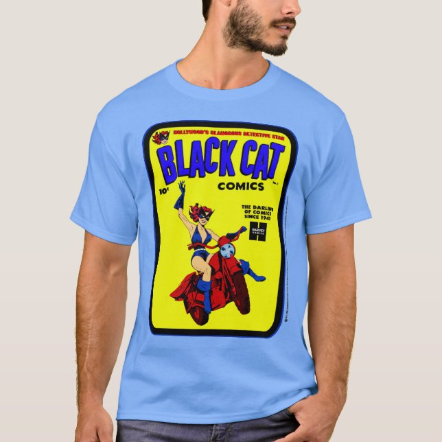 Camiseta de los cómics del gato negro de la década (Anverso)