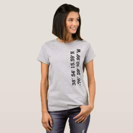 Camiseta de los coordenadas de GPS de la