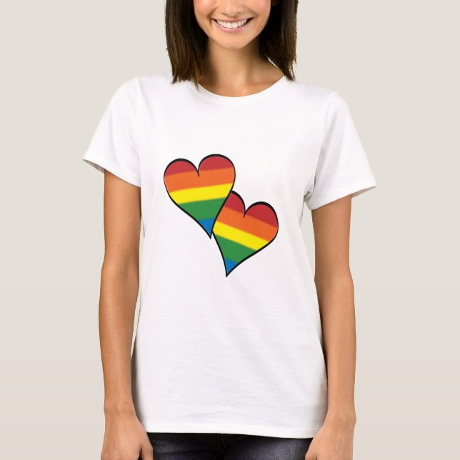Camiseta de los corazones arcoiris (Anverso)