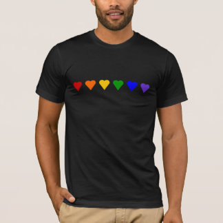 Camiseta de los corazones del arco iris
