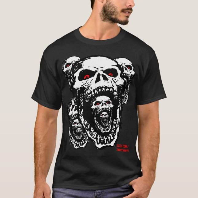 Camiseta de los cráneos del zombi (Anverso)
