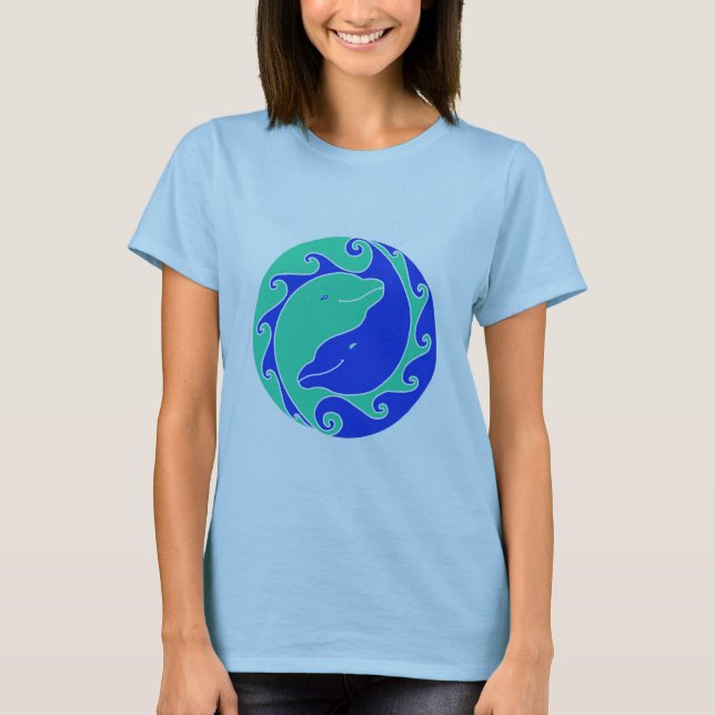 Camiseta de los delfines de Yin-Yang (Anverso)