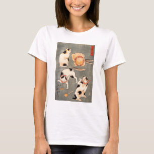 Camiseta de los gatos de Kuniyoshi cuatro