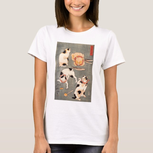 Camiseta de los gatos de Kuniyoshi cuatro (Anverso)
