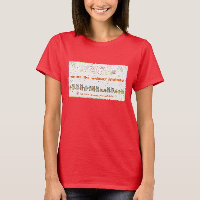 camiseta de los gatos de los fuegos artificiales (Anverso)