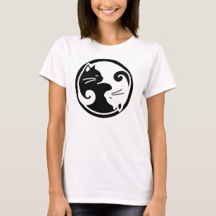 Camiseta de los gatos de Yin Yang de las mujeres