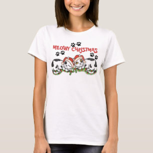 Camiseta de los gatos del navidad