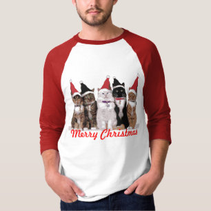 Camiseta de los gatos del navidad - manga larga -
