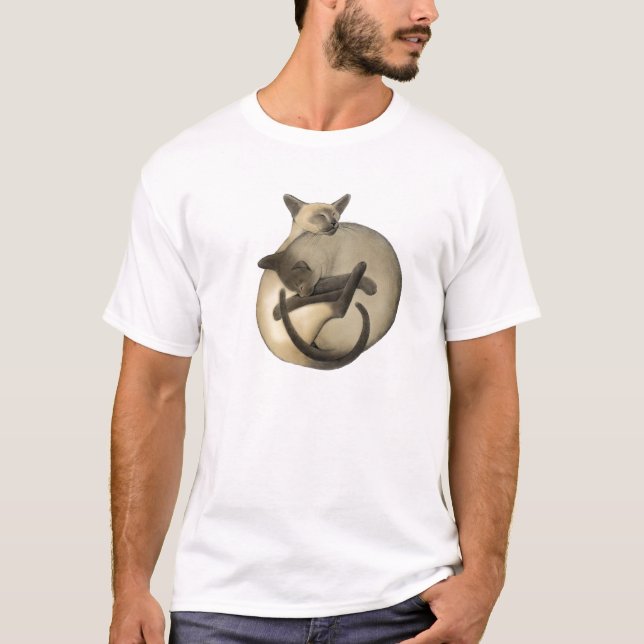 Camiseta de los gatos siameses de Yin Yang (Anverso)