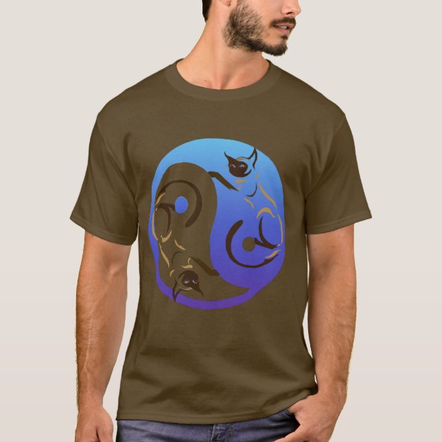 Camiseta de los gatos siameses de Yin Yang (Anverso)