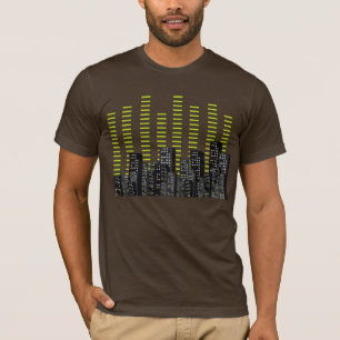 camiseta de los gráficos de la ciudad de la músi