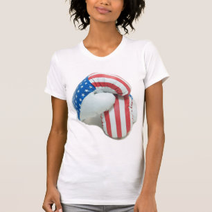 Camiseta de los guantes de boxeo de la bandera