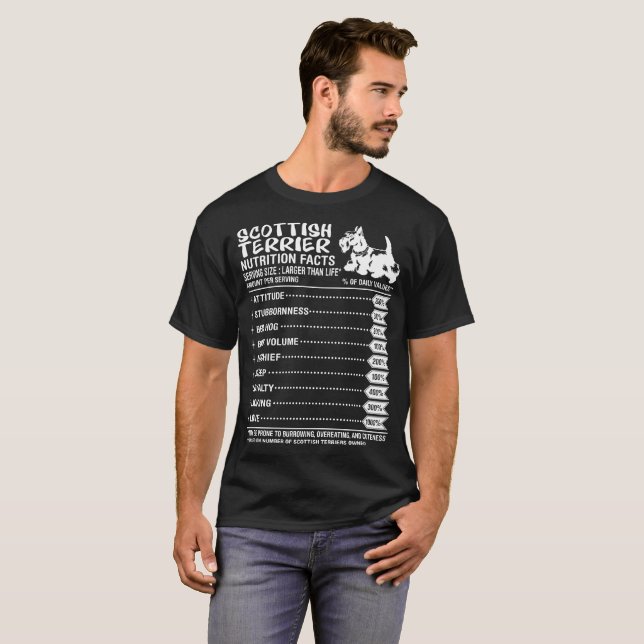 Camiseta de los hechos de la nutrición del perro (Anverso completo)
