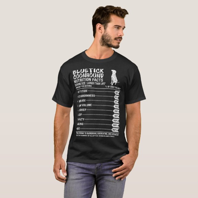 Camiseta de los hechos de la nutrición del perro (Anverso completo)