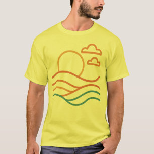 Camiseta de los hombres de arte moderno en la play